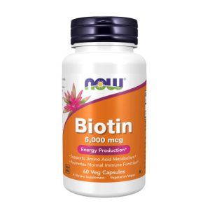 Now Biotin 5000mcg 60 Veg Capsules