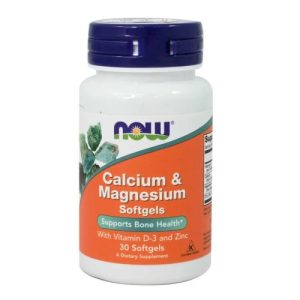 Now Calcium & Magnesium Softgel Vit D & Zinc Tab 30s