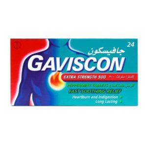 Gaviscon Ext Strength 500 Chewable Peppermint Tablets 24S