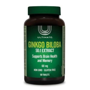 Ultimate Naturals Ginkgo Biloba 50:1 Extract 60mg Tab 90s